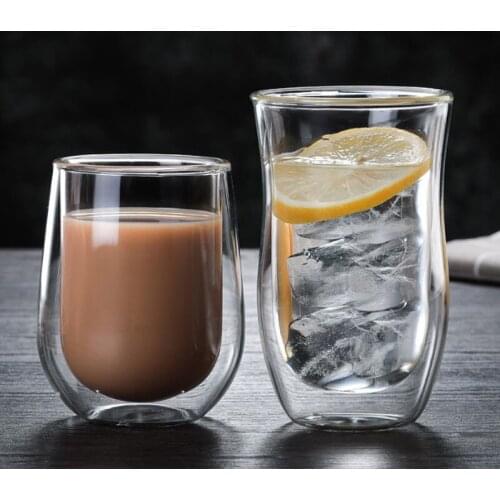 Coffe tea drink cup glass clear heat resistant double wall milk juice mug cups cocktail whisky wine beer glass crystal