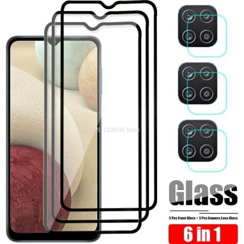 For Samsung Galaxy A12 Glass Screen Protector Camera Tempered Glass On For Samsung A12 Protective Front Film SamsungA12 6.5"