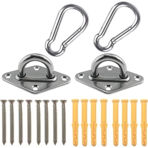 Heavy Duty Hammock Hanging Kit Eye Plates Ceiling Wall Mount Anchor Hooks Hanger for Hammock Swing Chair