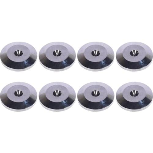 8 Pcs 25x5mm Universal Aluminum Alloy Speaker Spikes Pads Speaker Shock Base Pad Isolation Stand Feet Cone Base Mats