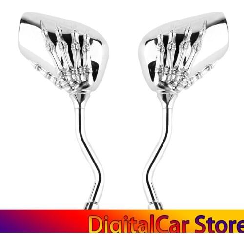 Universal High Quality Motorcycle Chrome SKELETON HAND Claw Side Rear View Mirrors 10mm New Drop Shipping