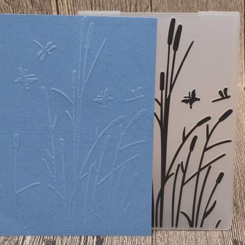Reed Dragonfly Plastic Embossing Folders for Card Making Scrapbooking Wedding Paper Cards Photo Album Decor