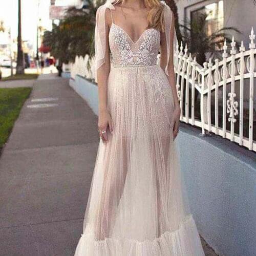 SSYFashion 2019 New Evening Dress Custom-made Bridal Gown lllusion Sexy V-neck Lace Appliques Floor-length Prom Formal Dresses