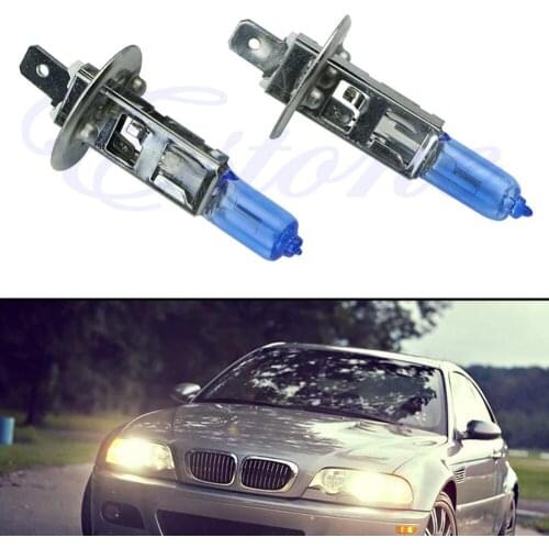 2pcs New Headlight H1 55W 12V Gas Headlight White Light Lamp Bulbs 6000K