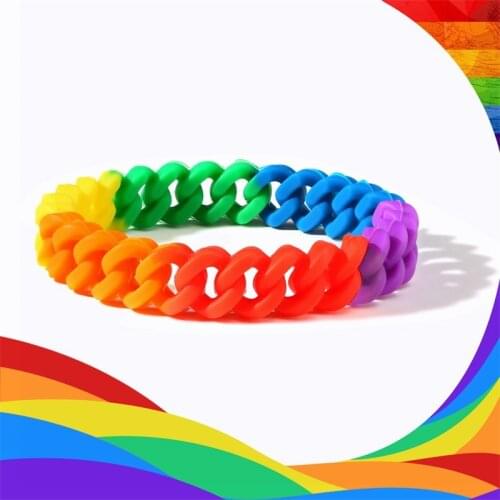 Lots 2pcs Mix Colors Letters Print Rainbow Bracelet Wristband Elastic Rubber Friendship Bracelets Men Women Jewelry