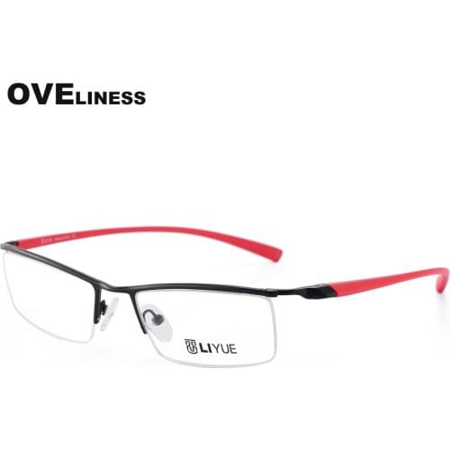 2020 Fashion eye glasses frame men Optical mens eyeglasses Myopia Prescription glasses Half Metal male Spectacles eyewear frame