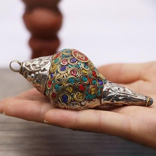 3.34inch Buddha horn Tibet Conch Sea Snail Sakyamuni Shakyamuni Tathagata antique Vintage Active Restock requests: 0