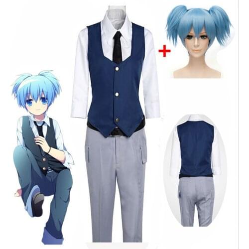 5PCS Assassination Classroom Ansatsu Kyoushitsu Shiota Nagisa Cosplay Costumes Unisex Clothes Uniform Japanese Anime Cosplay