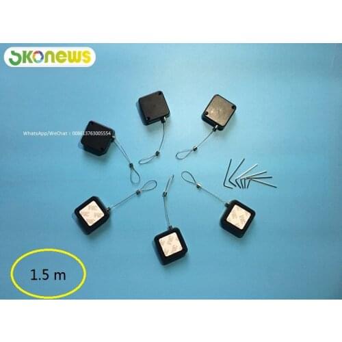 50 pcs Hot selling Retractable Anti-theft Pull box,Recoiler with steel wire merchandise display security cable small box