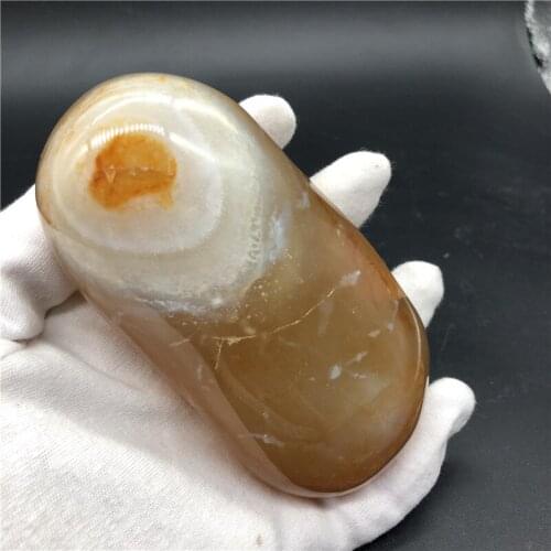 500g NATURAL AAGATE QUARTZ CRYSTAL PLAM STONE Polishing