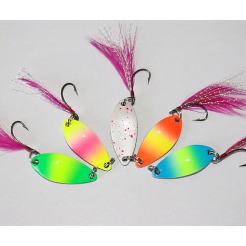 Free shipping 50pcs/lot 3.2cm 5g artificial spoon fishing lure swimbait fishing equipment metal lure bass lure fishing tackle