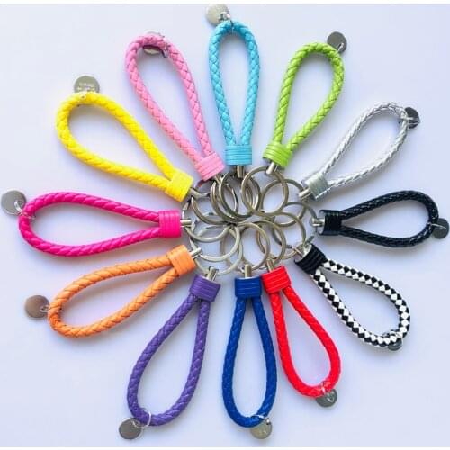 CHUNOU PU Braided Keyring Men Leather Rope bts Bag Pendant 33-Colors Women Car Key-Ring DIY Key Chain Holder LOVER Gifts New