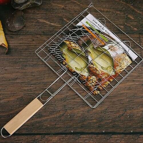 Barbecue Grilling Basket Grill BBQ Net Steak Meat Fish Vegetable Holder Tools
