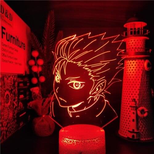 HAIKYUU Nishinoya Yuu Acrylic Led Night Light for Kids Home Bedroom Decor Nightlight Manga Cool Gift Child Anime 3D Table Lamp