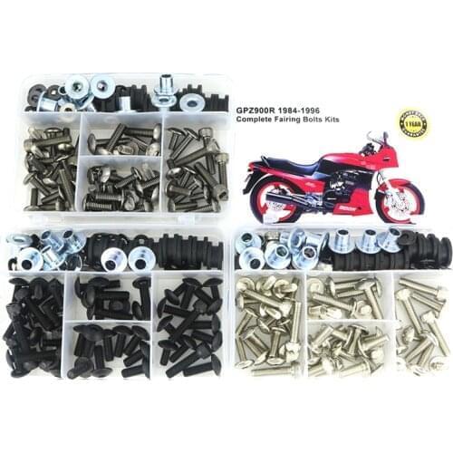 Fit For Kawasaki GPZ900R 1984-1996 Motorcycle Complete Full Fairing Bolts Kit Steel Screws Nuts Fairing Clips