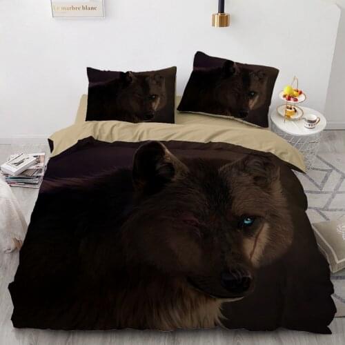 3D Design Wolf Pattern Comforter Shall Duvet Quilt Cover Sets Bedding Set Pillow Case King Full Single Size Home Textile
