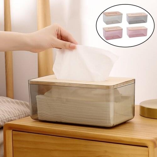 Minimalist Tissue Box Holder Kitchen Bedroom Household Clear Dispenser Restaurant Storage Case Container