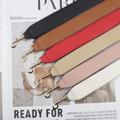 52cm Leather Handbag Straps Replacement Parts Red/pink/White DIY Handmade Handles for Women Shoulder Bags Accessories