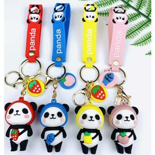 Cute Cartoon Panda Doll Pendant PVC Key Ring Bag Decor Keychain Accessories Key Ring Bag Decor Keychain Accessories Keychains