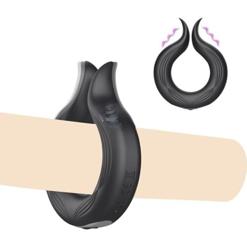 10 Frequency Strong Vibrator Delay Ejaculation Sex Toys for Men Penis Vibrating Ring Cock Silicone Rings