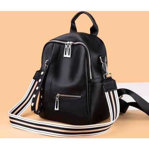 2021 new double shoulder back top leather free hands lucky lady Backpack