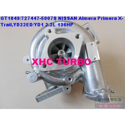 NEW GT1849V 727447-5007S 14411-AD200 Turbocharger Turbo for NISSAN Almera Primera X-Trail,YD22ED/YD1,2.2L 136HP(Watr+oil)