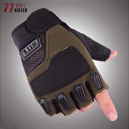 Fingerless Cycling Gloves Men Camouflage Outdoor Sports Anti Slip Tactical Half Finger Mittens Shock-Absorbing Fitness Gloves