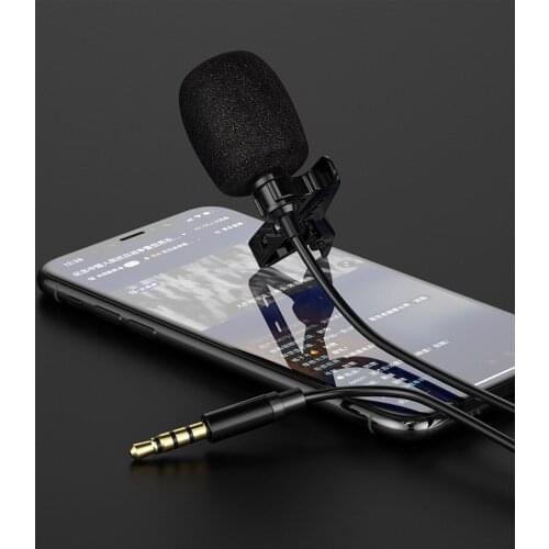 1.5m Bracket Clip Vocal Audio Lapel Microphones 3.5mm Tie Collar Microphone For Mobile Phone Speaking In Lecture