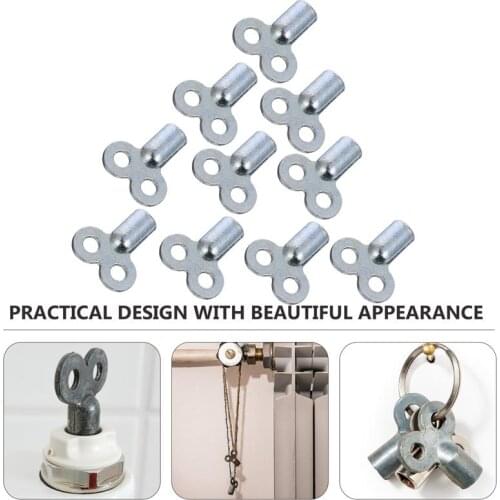 10Pcs Key Durable High Quality Zinc Alloy Radiator Key Air Valve Plumbing Key Valve Key Accessories for Valve Machine Heater