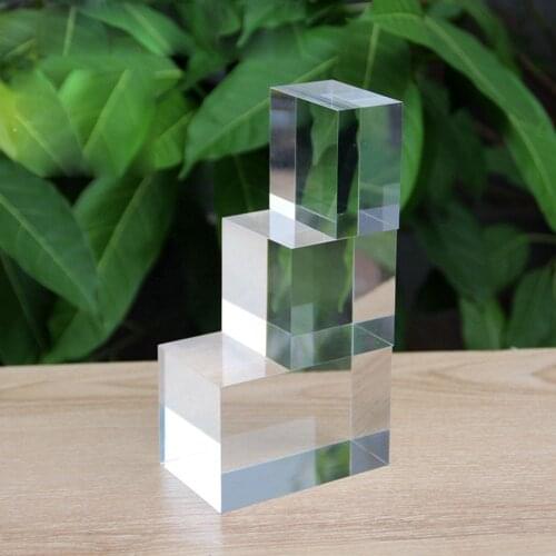 Transperant Acrylic Square Column Crystal Base Cosmetics Accessories Photography Prop Ornament Window Mold Block Stand Rack