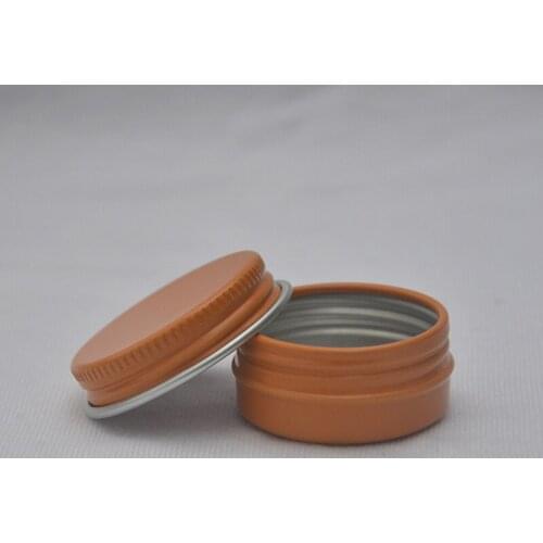 100pcs 10g/15g empty orange aluminum container screw lid 10cc for skin care cream solid perfumes refillable cosmetic jar