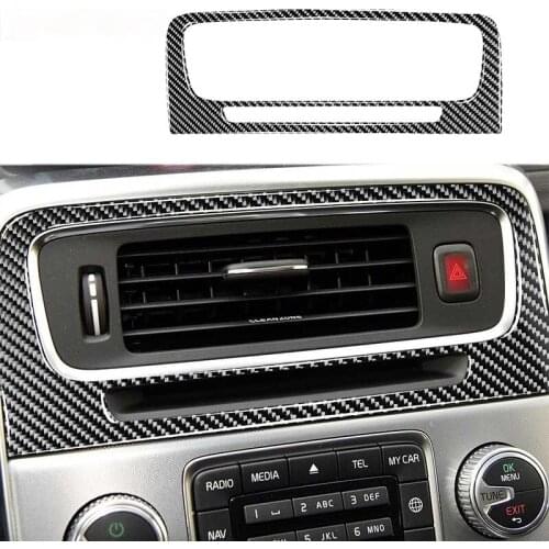 Car Air Conditioning Outlet Vent Panel Frame Trim Cover Carbon Fiber Sticker Accessories For Volvo V60 2010-2017 S60 2010-2018