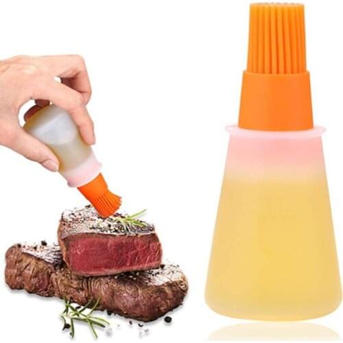 Silicone Oil Bottle Brush With Cap Barbecue Brush With Scale Sauce Butter Brush Kitchen Tools Silicone Cooking Oil Bottle