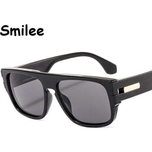 Famous Brand Flat Top Designer Rectangle Sunglasses For Men Driver Goggles Plastic Black Vintage Sunglasses 2020 Female Shades