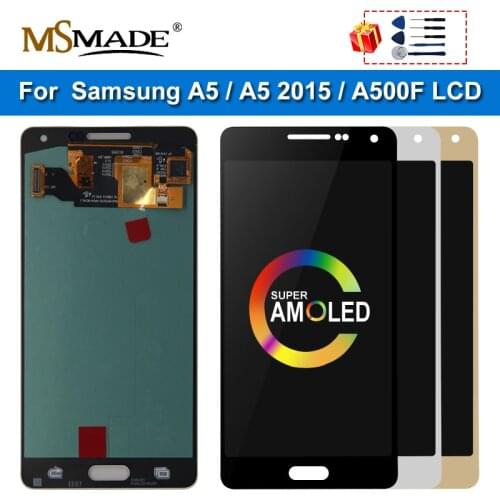 SUPER AMOLED For SAMSUNG Galaxy A5 2015 A500 A500F A500M SM-A500F LCD Touch Screen Digitizer Display Replacement For A500 LCD