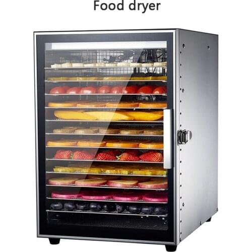Food Dehydration Dryer 12 Layers Fruit Dryer Commercial Stainless Steel Vegetable Vanilla Meat Pet Snack Dryer 220V 800W