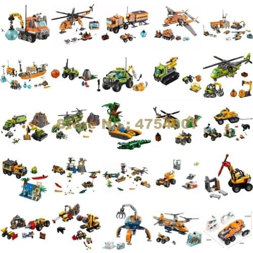 Volcano Jungle Mining Arctic)truck Helicopter Car Driller Dump Crawler Plane Camp Ice Crane Icebreaker Ship Vehicle Toy