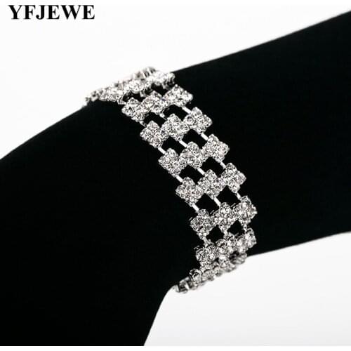 YFJEWE Charm Bracelets Brilliant Pave Top Quality Adjustable Charm Chain Bracelets For Women Esposas B174