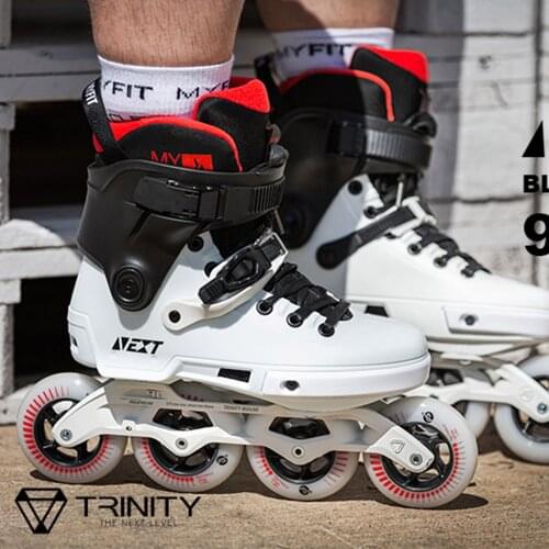 100% Original 2021 Powerslide NEXT Trinity Frame Inline Skates White 4*90mm Street Racing Skate Roller Free Skating Patines