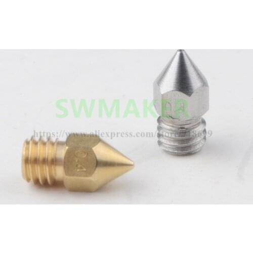 2pcs Zortrax Upgrade Nozzle for Zortrax M200 Afinia H479 H480 3D Printer brass/Stainless Steel Nozzle 0.2/0.3/0.4/0.5mm 1.75mm
