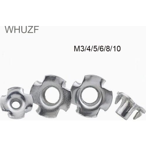20PCS M3 M4 M5 M6 M8 M10 M12 Four Claws Nut Speaker Nut T-nut Blind Pronged Insert Tee Nut for Wood Furniture Hardware