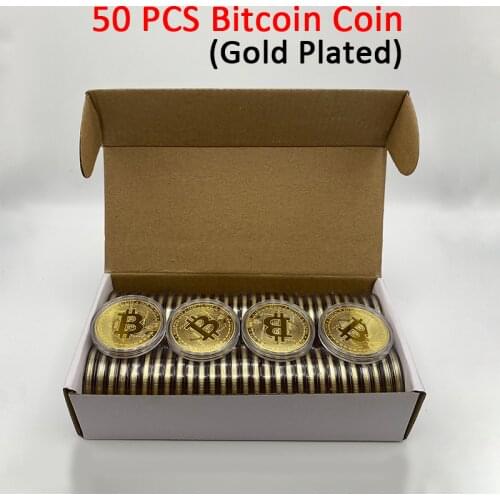 FLC Hot Glod Silver 50pcs/Lot Bitcoin coin BTC Bit Metal Coin For Souvenir