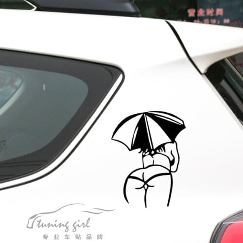 Car Stickers Beauty Girl Hold An Umbrella Sexy Funny Creative Decals For Rear Windshield Auto Tuning Styling 14x11cm 20x15cm D10