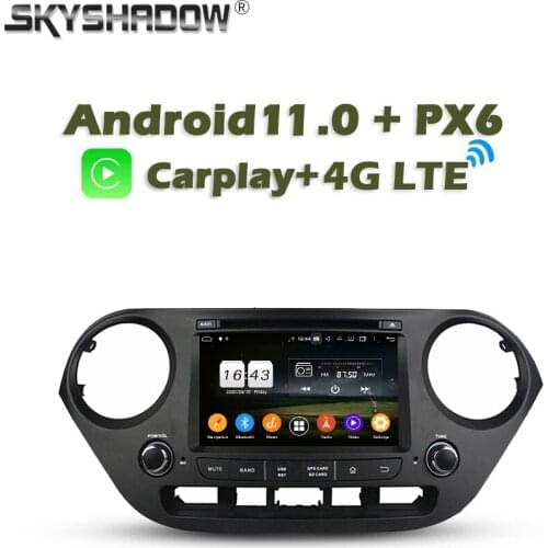 Wireless Carplay PX6 Android 10.0 4G+ 64GB Car DVD Player GPS Radio wifi Bluetooth 5.0 For Hyundai I10.0 left driver 2014 - 2017