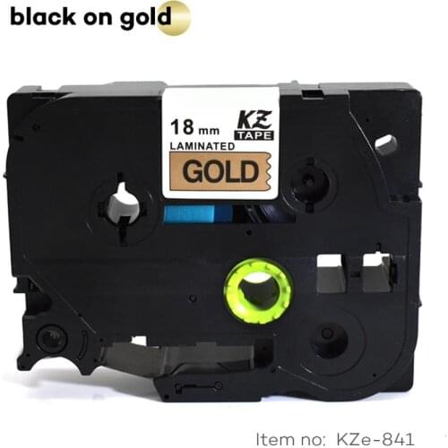 CIDY 5pcs/lot 18mm*8m Black on Gold TZe-841 TZ-841 TZE841 TZE 841 TZ 841 for p touch compatible label printer tz tape