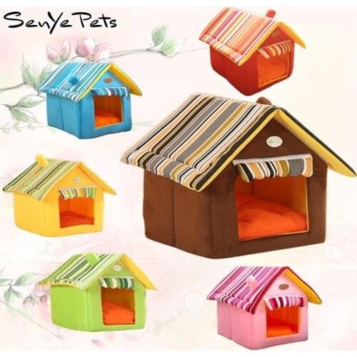 Pet Dog House Indoor Pets Sponge Material Winter Dog Puppy Sofa Cushion House Kennel Nest Dog Cat Bed For Small Medium Dogs