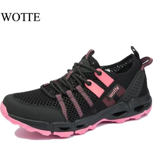 Casual Flat Shoes Women Breathable Hiking Shoes For Women Unisex Non-Slip Outdoor Sneakers Women Walking Shoes Big Size 36~44