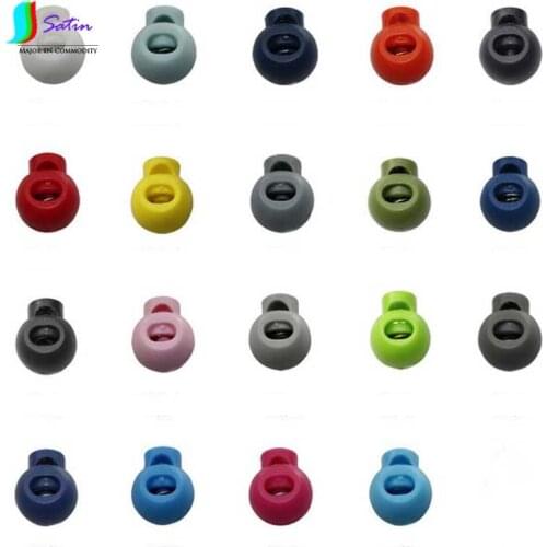Hot Wholesale Colorful Spring Loaded Plastic Round Toggle Stopper Cord Locks End S0628H