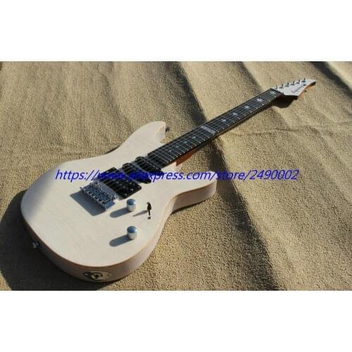 Best Electric guitar see thru white.ebony fingerboard. chrome parts locking tuners,high quality.Real photo shows