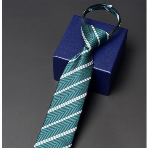 Mens 7CM Wide Zopper Tie High Quality Fashion Formal Neck Tie For Men Business Work Tie Classical Striped Necktie With Gift Box